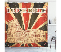 Italian Rome Lettering Shower Curtain