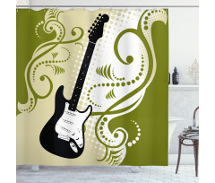 Electric Bass Guitar Shower Curtain