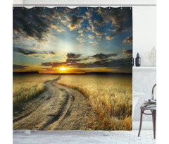 Road Field with Ripe Shower Curtain