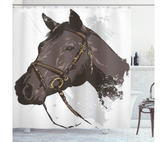 Wild Horse Portrait Shower Curtain