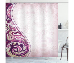 Swirled Petals Motif Shower Curtain