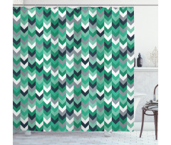 Symmetric Zig Zag Lines Shower Curtain