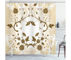 Swirled Petals Leaves Shower Curtain