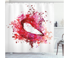 Smiling Woman Lips Effects Shower Curtain