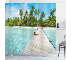 Maldives Island Beach Shower Curtain