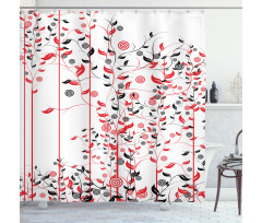Flowers Ivy Swirl Leaves Shower Curtain