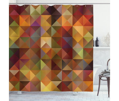 Grid Mosaic Geometric Shower Curtain