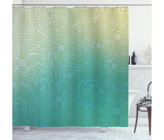 Tech Vector Pattern Shower Curtain