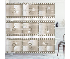 Numbers on a Film Strip Shower Curtain