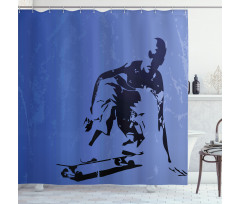 Abstract Vector Skaters Shower Curtain