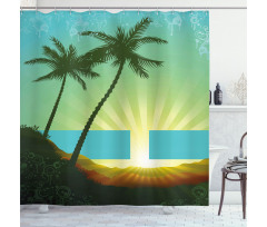 Tropical Sunrise Shower Curtain