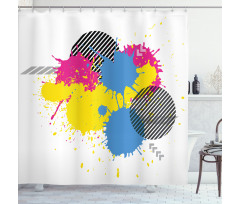 Grunge Ink Splatter Shower Curtain