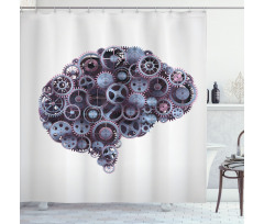 Mechanic Wheel Brain Shower Curtain