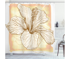 Large Hibiscus Flower Petals Shower Curtain