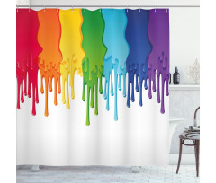 Rainbow Colored Paint Shower Curtain