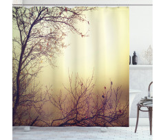 Vintage Leafless Autumn Shower Curtain