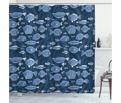 Tropic Fish Moss Leaves Shower Curtain