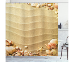 Sand with Sea Shells Shower Curtain