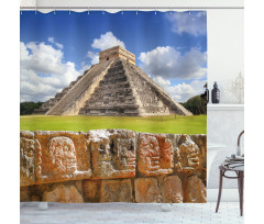 Wall of Skulls Pyramid Shower Curtain