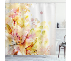 Lilies Flowers Buds Shower Curtain