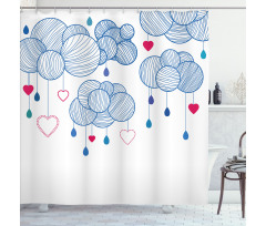 Hand Drawn Clouds Shower Curtain