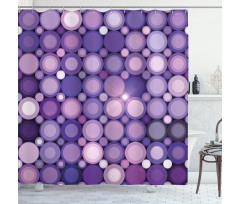 Geometric Violet Circles Shower Curtain