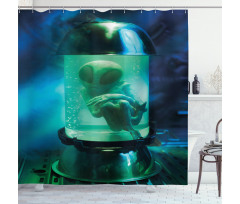 Martian UFO Alien Shower Curtain