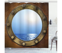 Port Ship Window Theme Shower Curtain