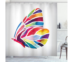 Colored Butterfly Shower Curtain