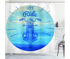 Vintage Motorcycle Shower Curtain