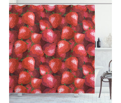 Strawberries Ripe Fruits Shower Curtain