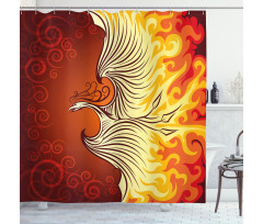 Phoenix Bird in Flame Shower Curtain