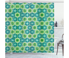 Vector Pattern Flowers Shower Curtain