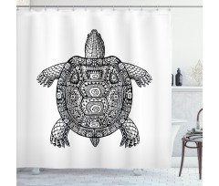 Tribal Art on Tortoise Shower Curtain