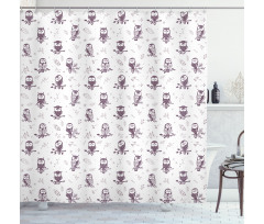 Owls on the Branch Shower Curtain