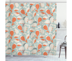 Ocean Animal Whales Shower Curtain