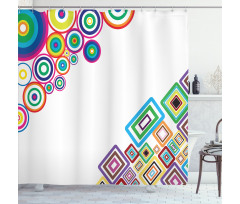 Colored Rectangle Form Shower Curtain