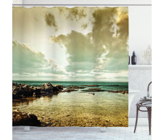 Ocean Island Scenery Shower Curtain