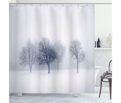Winter Leafless Forest Shower Curtain