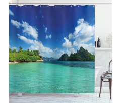 Botanic Sea Mountain Shower Curtain