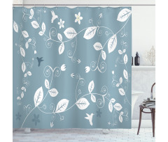 Buds Blossoms Leaves Ivy Shower Curtain