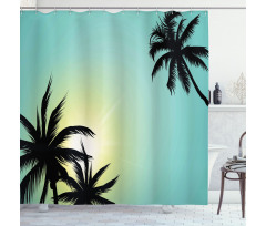 Hawaiian Miami Beach Sun Shower Curtain