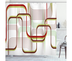 Wavy Abstract Shape Line Shower Curtain