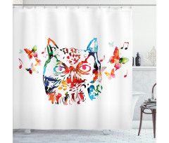 Abstract Wild Birds Owl Shower Curtain