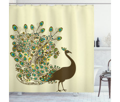 Peacock Bird Profile Shower Curtain