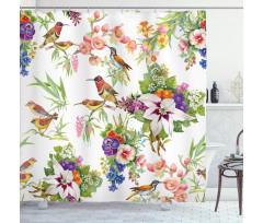 Exotic Spring Flowers Shower Curtain