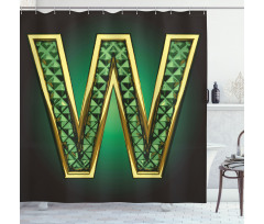Golden Emerald Shower Curtain