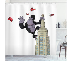 King Monkey Cartoon Shower Curtain