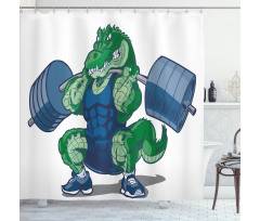 Cartoon Crocodile Shower Curtain