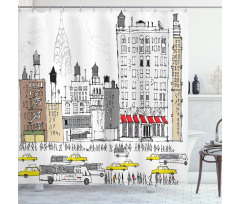 Busy City Traffic Jam Shower Curtain